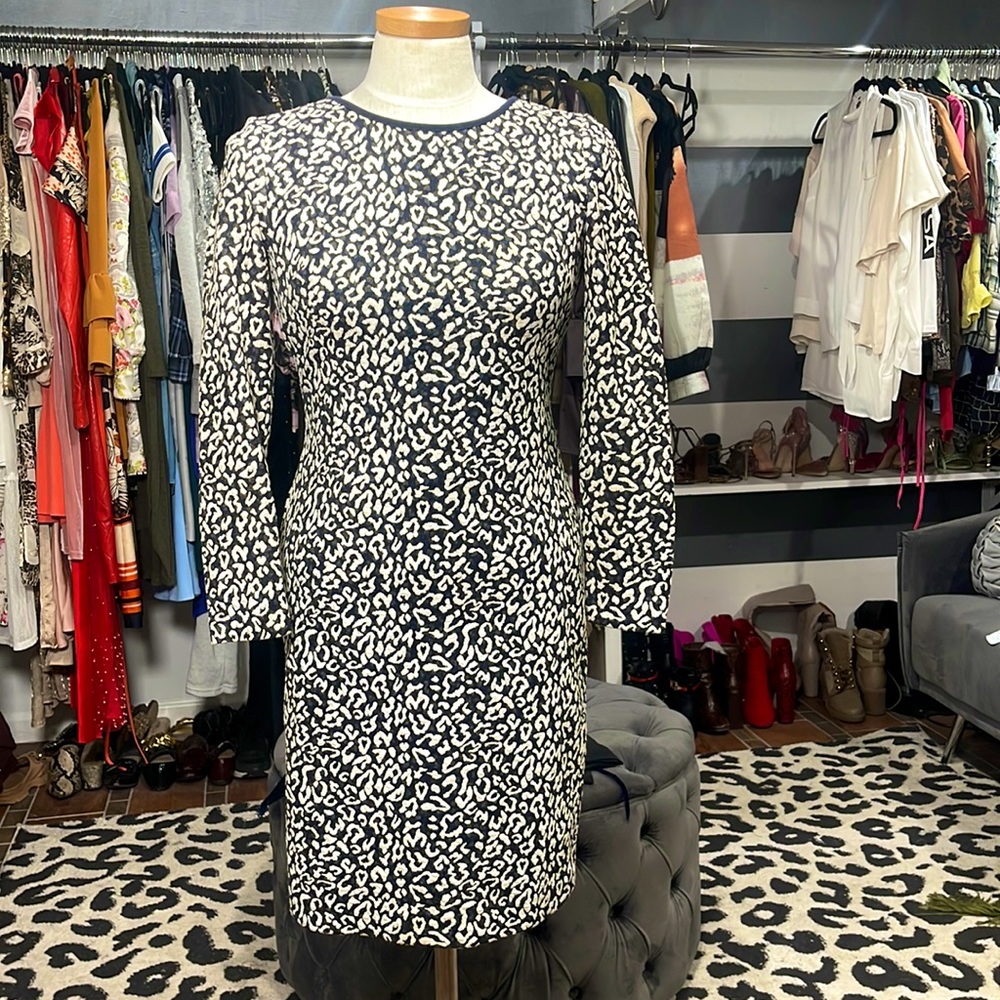 Vince Camuto Leopard Print Sweater Dress
